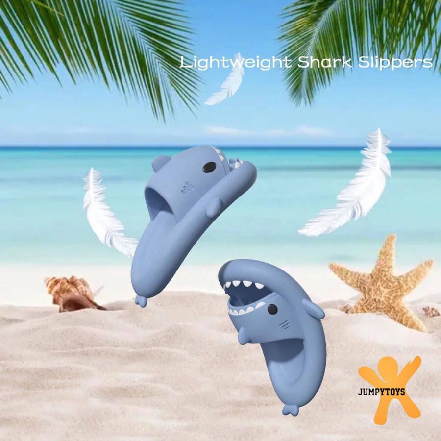 Sharkyslides Jumpytoys S JUMPYTOYS Badslippers Haai Slippers Kerstcadeau X-mas gift Kerstmis EVA Product PURPLE RAIN