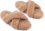 Sheepskin House Curly Cross Slipper Schapenvacht Rubberen buitenzool - Thumbnail 1
