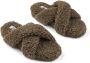 Sheepskin House Curly Cross Slipper Schapenvacht Rubberen buitenzool - Thumbnail 2
