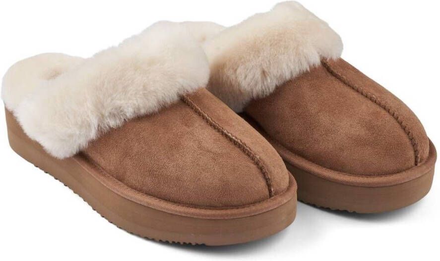 Sheepskin House Plateau Pantoffel Schapenvacht EVA buitenzool