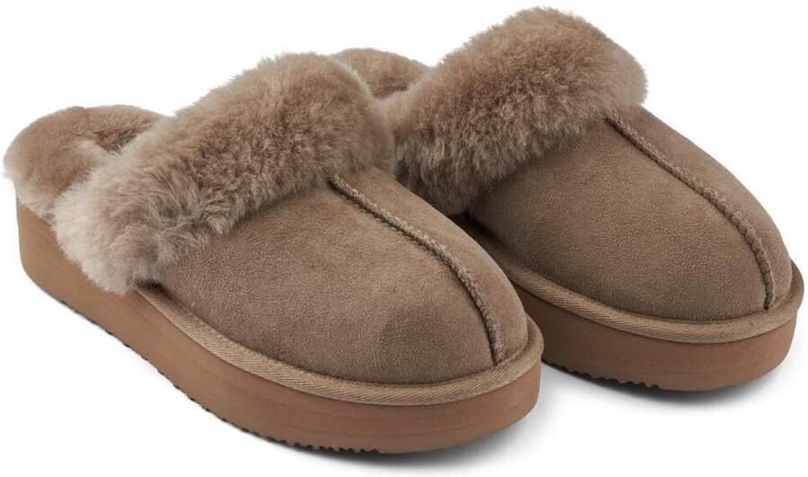 Sheepskin House Plateau Pantoffel Schapenvacht EVA buitenzool