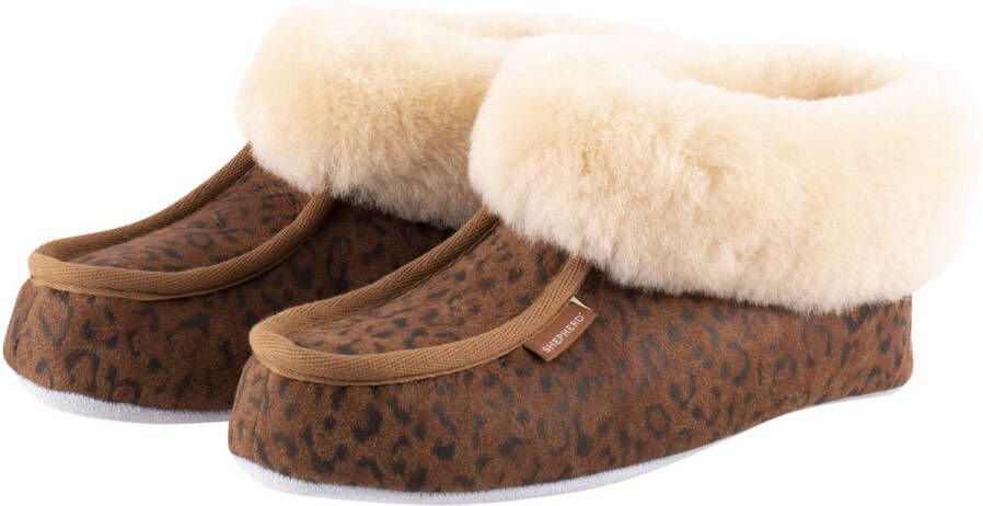 SHEPHERD OF SWEDEN Lena slippers Dames Sloffen Bruin Leopard