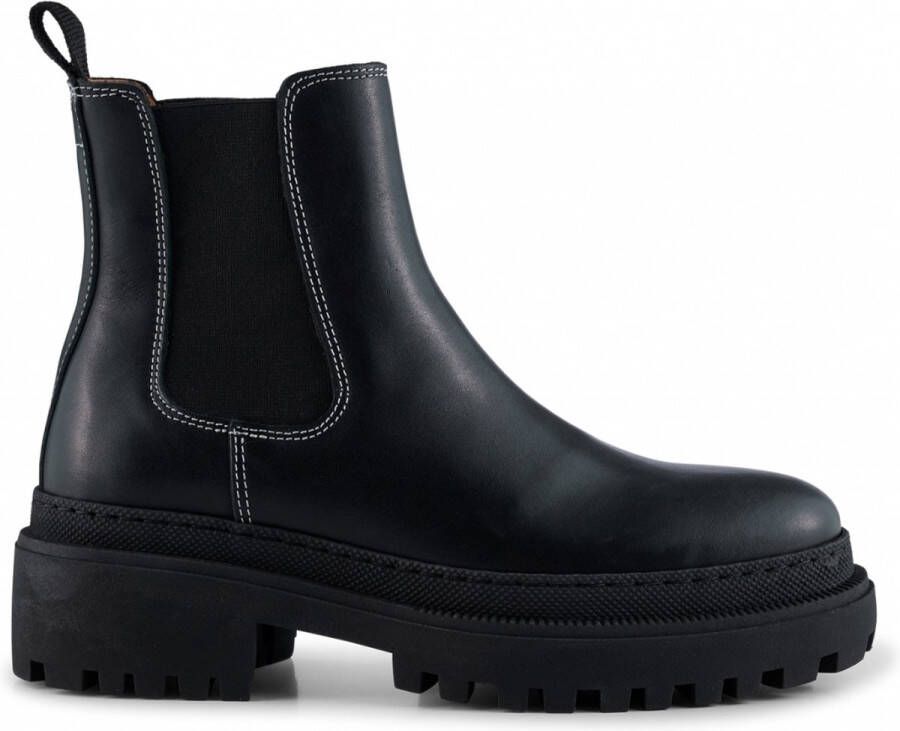 Shoe the Bear Stevige Chelsea Boot van Leer Black Dames