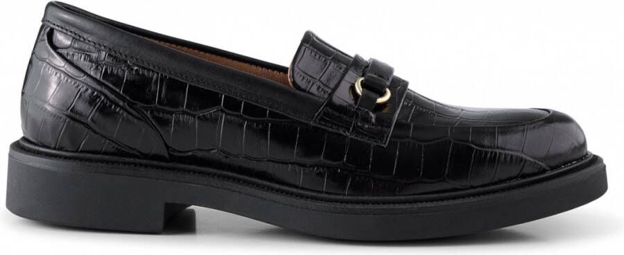 Shoe the Bear Thyra Croco Loafer Elegant en veelzijdig Black Dames