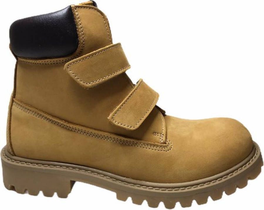 SHO.E.B.76 2 velcro's lederen Timber bottine S501 Okergeel