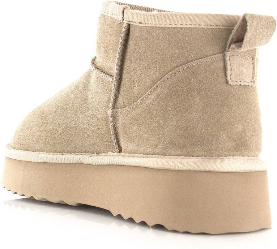Shoecolate Classic ultra faux fur boot Beige Suede Bont Dames