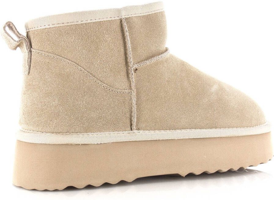 Shoecolate Classic ultra faux fur boot Beige Suede Bont Dames