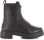 Shoecolate Leren boots met front zip Zwart Leer Biker boots Dames - Thumbnail 1
