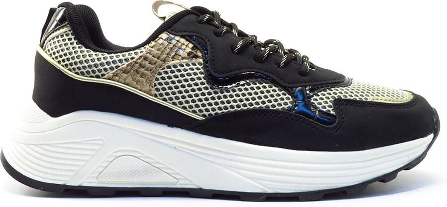 Shoecolate Black beige combi sneaker 1.16.02.100.01 ZWART