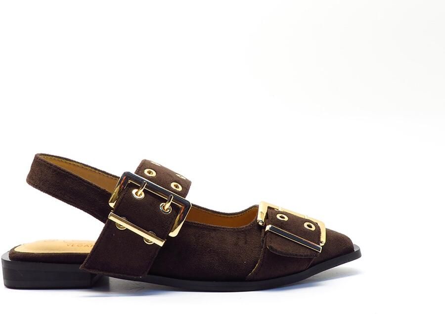 Shoecolate Brown slingback 1.16.52.023 dk brown Bruin