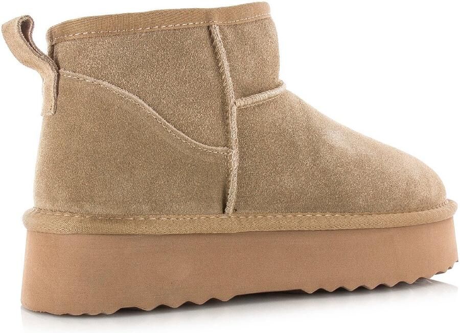 Shoecolate Classic ultra faux fur boot Taupe Suede Bont Dames