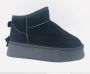 Shoekueen Dames Enkellaarzen Leer Slof Zwart - Thumbnail 2
