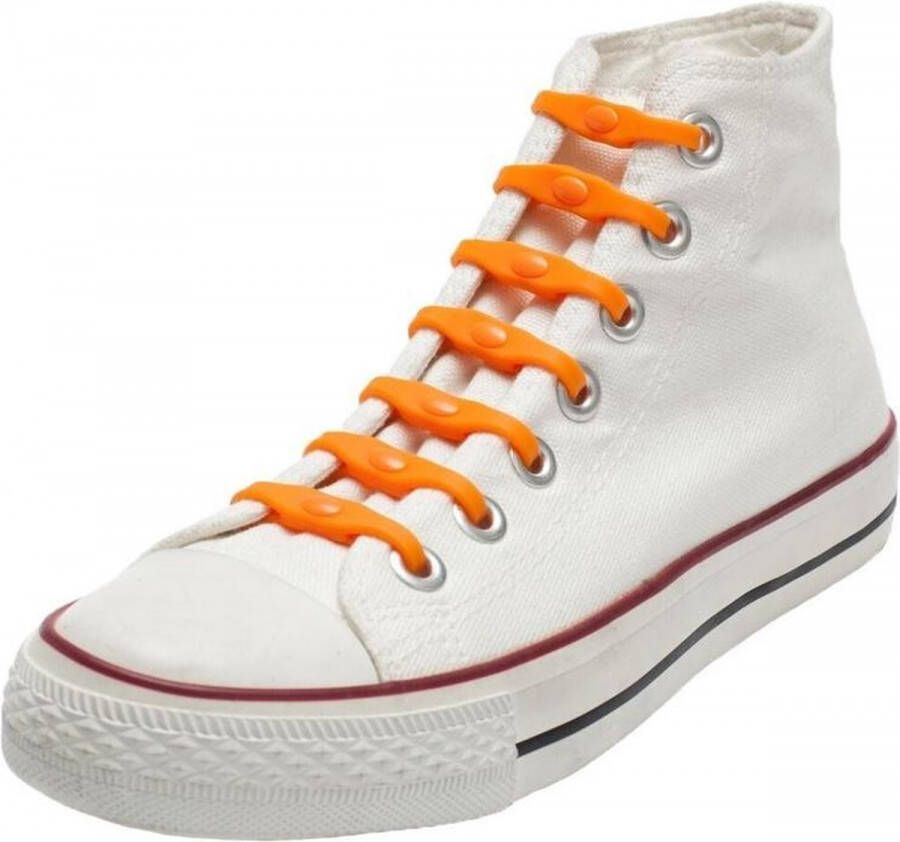 machine zal ik doen partij Shoeps 14x Hollandse elastische veters oranje Sneakers gympen sportschoenen  elastieken veters Hulp bij veters strikken - Schoenen.nl