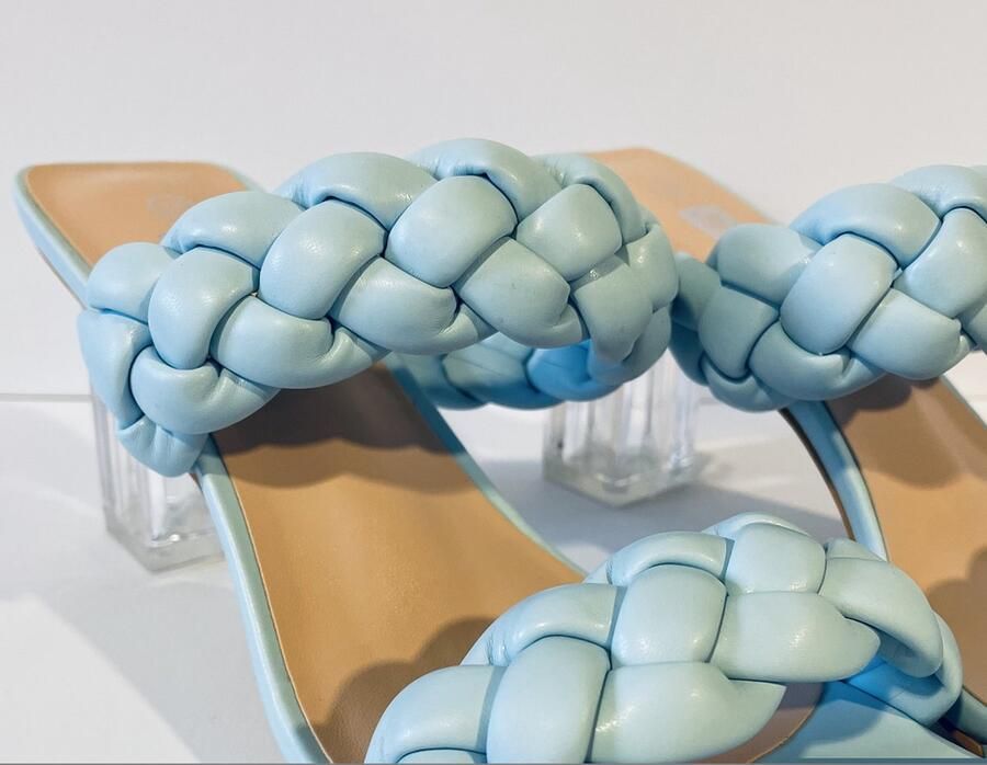 Shoesheaven.eu Muiltje Emma Met gevlochten band Blauw
