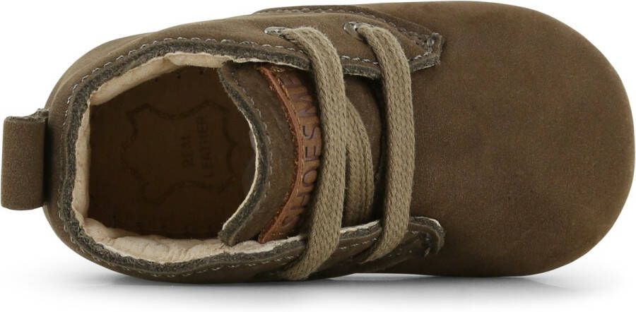 Shoesme Baby Babyslofjes Jongens olive green Leer