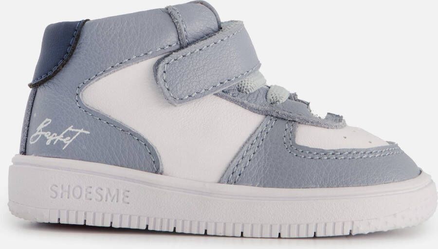 Shoesme Baby Babysneakers Jongens Jeans Blue White Leer