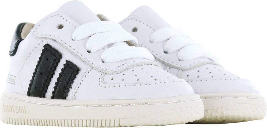 Shoesme Baby Babysneakers White Black Leer