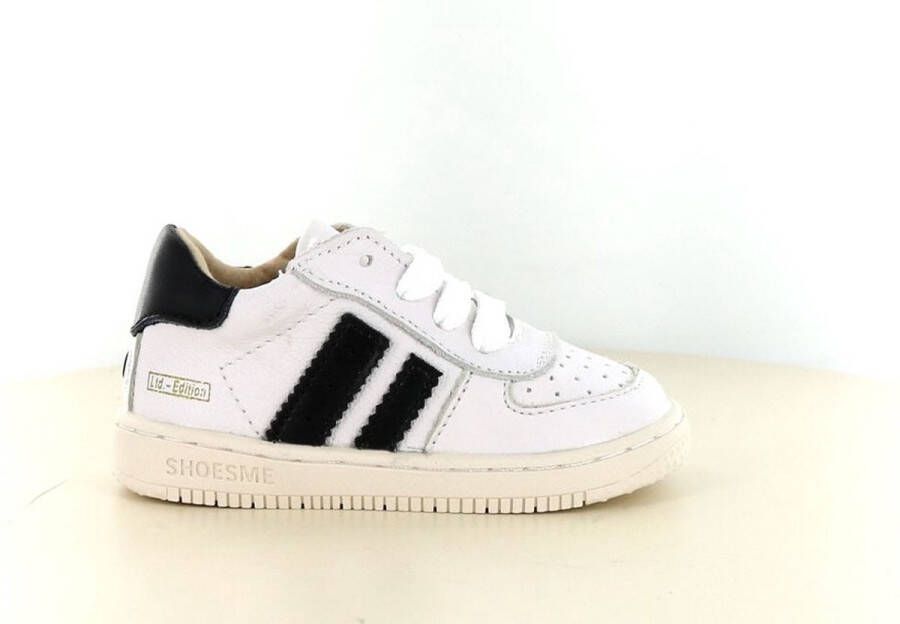 Shoesme Baby Babysneakers Meisjes jongens White Black Leer