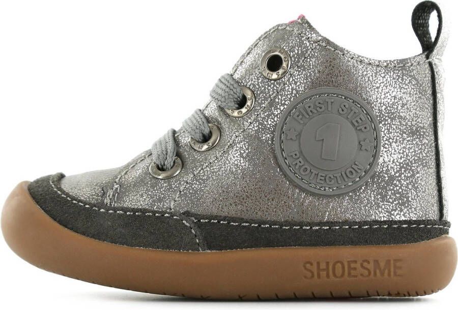 Shoesme Baby Babysneakers Meisjes Old Silver Leer