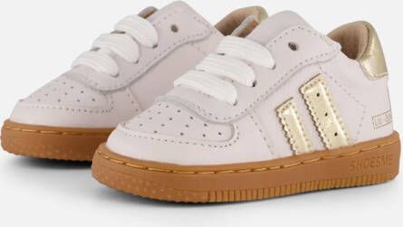 Shoesme Baby Babysneakers white gold Leer
