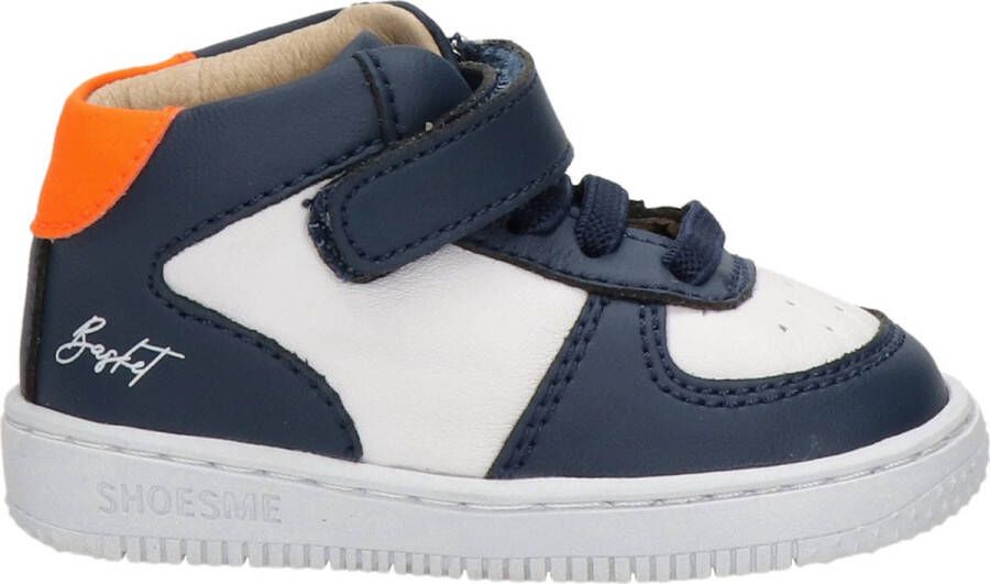 Shoesme Baby Babysneakers Jongens Blue White Orange Leer - Foto 5