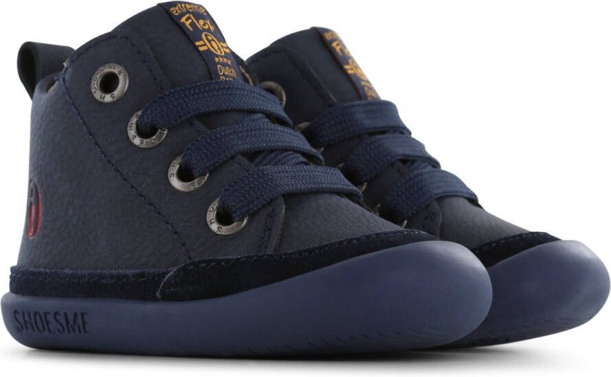 Shoesme Baby Veterschoenen Jongens Dark Blue Leer - Foto 4