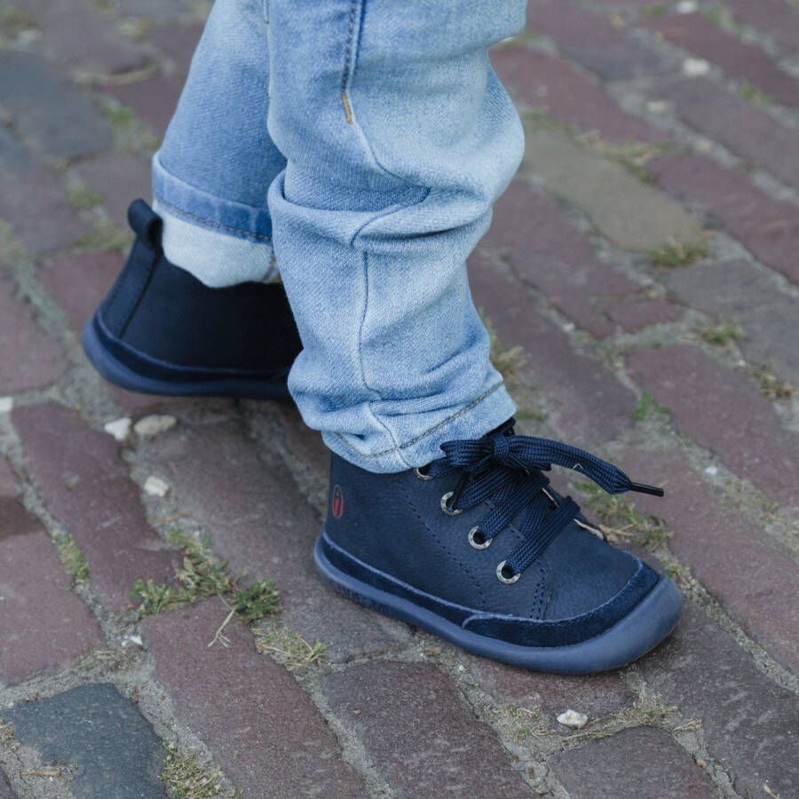 Shoesme Baby Veterschoenen Jongens Dark Blue Leer