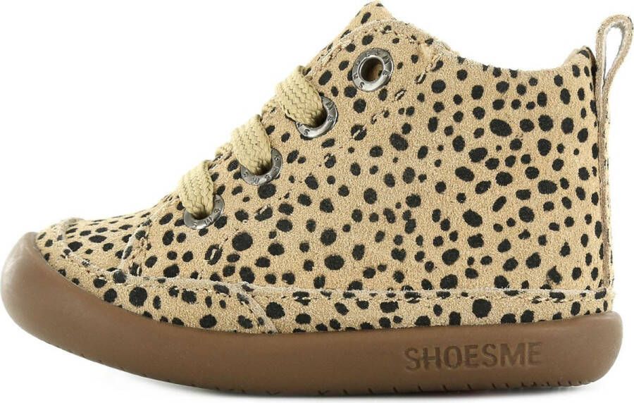 Shoesme Baby | Veterschoenen | Meisjes | Beige Black Dots | Leer