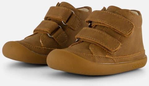Shoesme leren lopen schoenen met velcro goud
