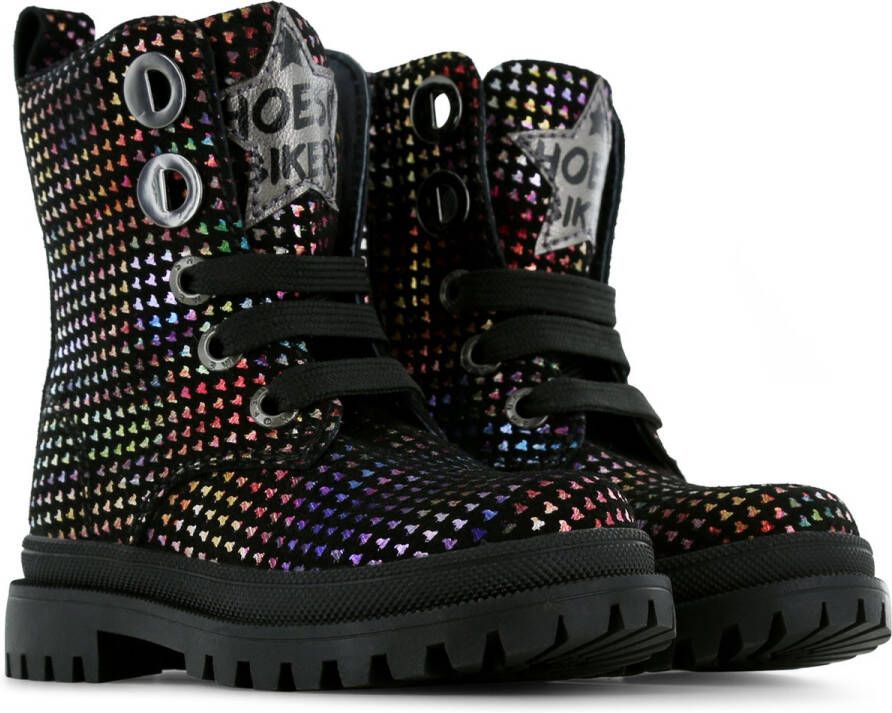 Shoesme Bikerboots Meisjes Multicolor Black Leer