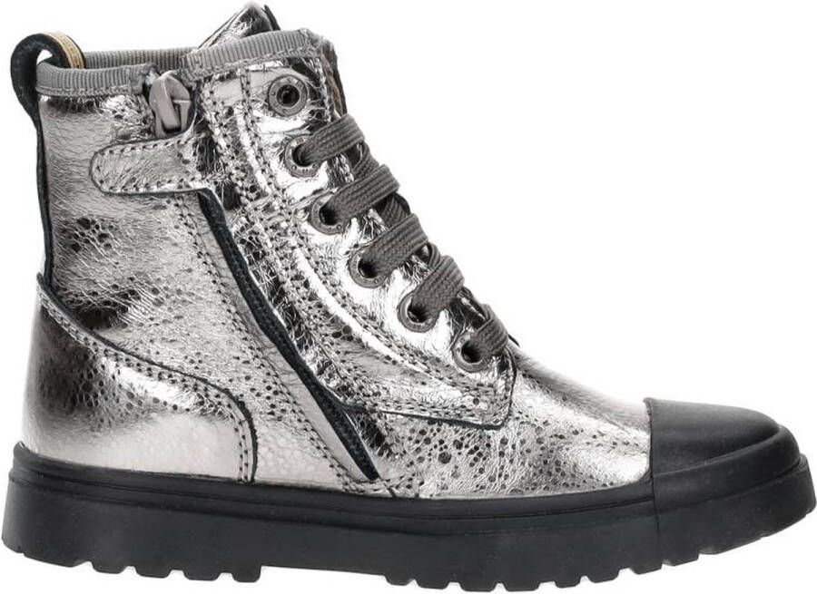 Shoesme Bikerboots Meisjes Old Silver Metallic Leer