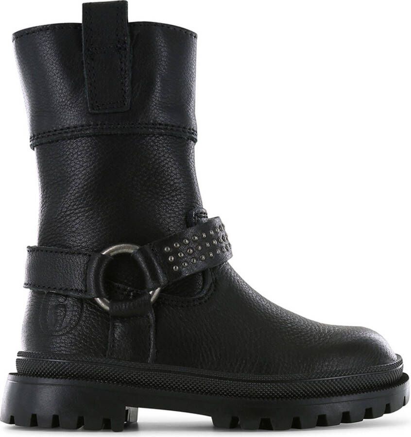 Shoesme leren veterboots met studs zwart Meisjes Leer Effen 26 - Foto 3