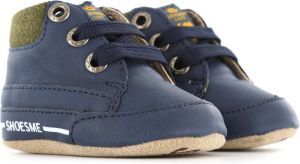 Shoesme blauwe babyslofjes met vetersluiting