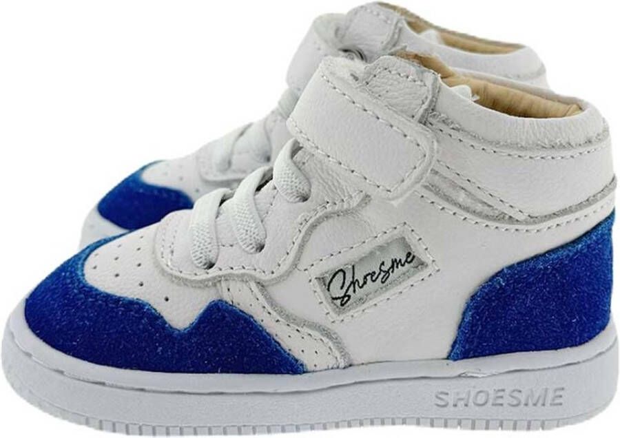 Shoesme leren sneakers wit blauw Jongens Leer Meerkleurig 19