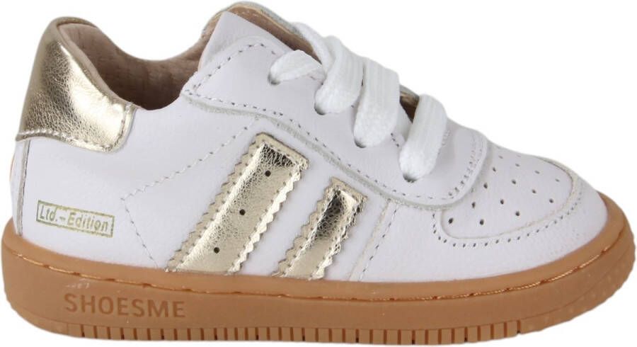 Shoesme Baby Babysneakers white gold Leer