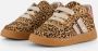 Shoesme leren sneakers met ponyhair en panterprint beige zwart - Thumbnail 2