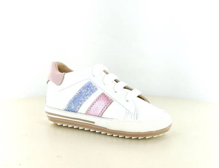 Shoesme sneakers wit roze Meisjes Leer Meerkleurig 22