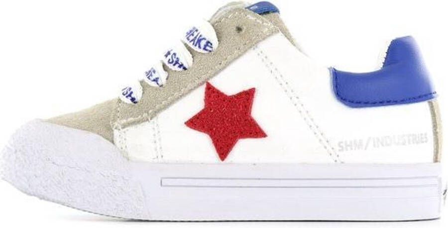 Shoesme Bumper Jongens Sneaker Wit Rood Blauw