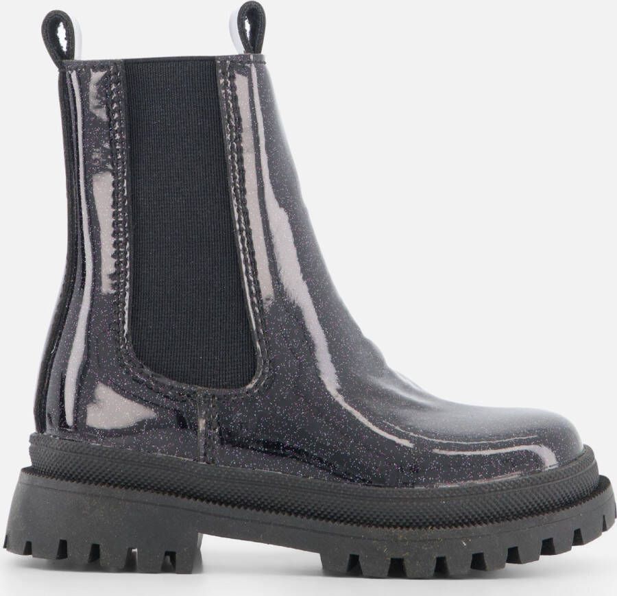 Shoesme lak chelsea boots met glitters zwart 24 | Enkelboot van - Foto 2