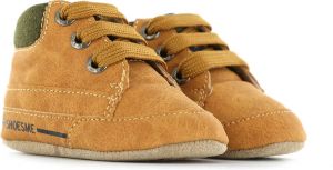 Shoesme cognac babyslofjes met vetersluiting