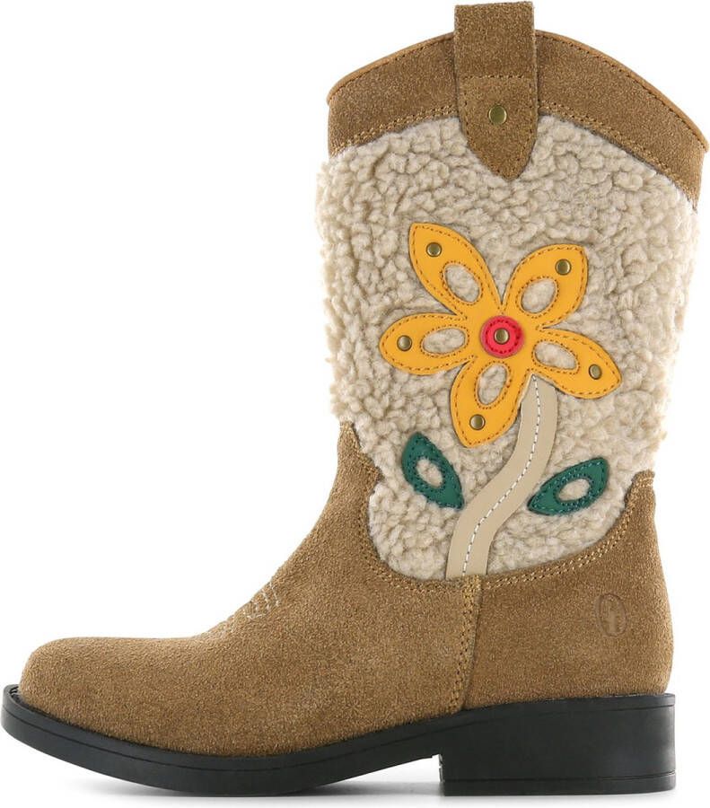 Shoesme suède cowboylaarzen beige Bruin Meisjes Suede Bloemen 32