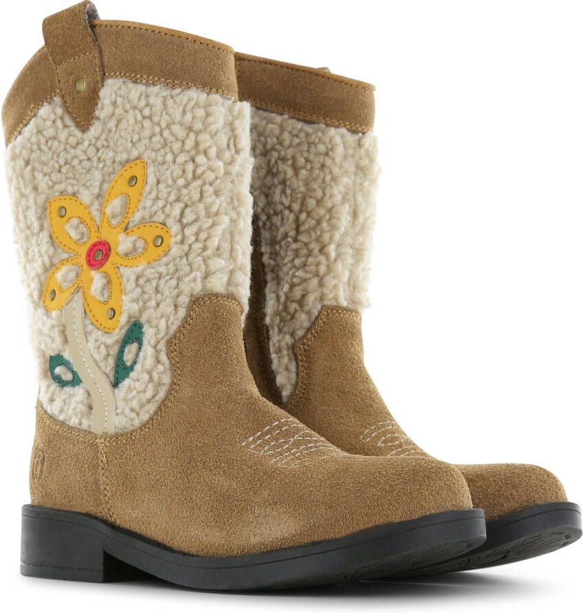 Shoesme Cowboylaarzen Meisjes Brown Flower Leer