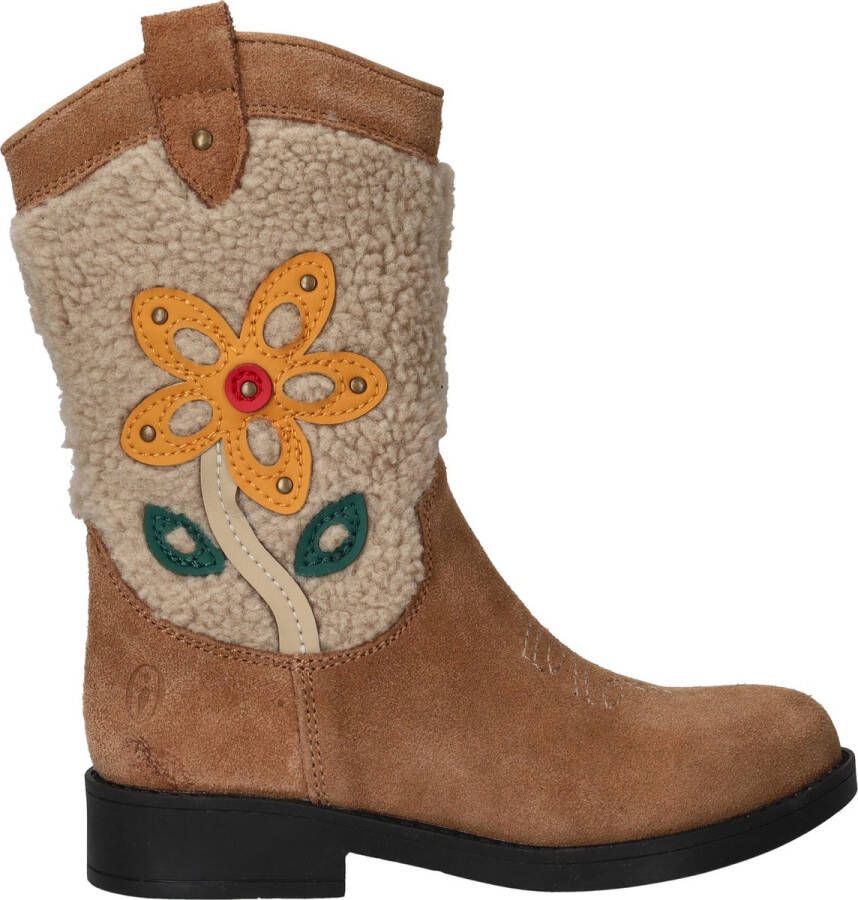 Shoesme suède cowboylaarzen beige Bruin Meisjes Suede Bloemen 26