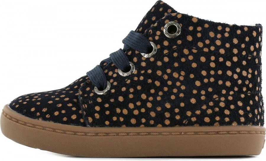 Shoesme donkerblauwe half hoge bootie met bruine dots