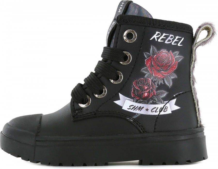 Shoesme Enkelboots | Meisjes | Black Roses | Leer