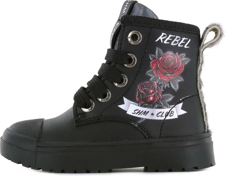 Shoesme Enkelboots Meisjes Black Roses Leer