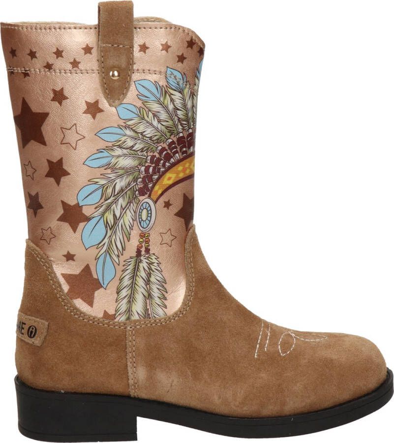 Shoesme Feathers meisjes cowboylaars Cognac