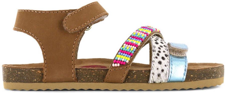 Shoesme leren sandalen met kraaltjes bruin multi Leer All over print 26 - Foto 4