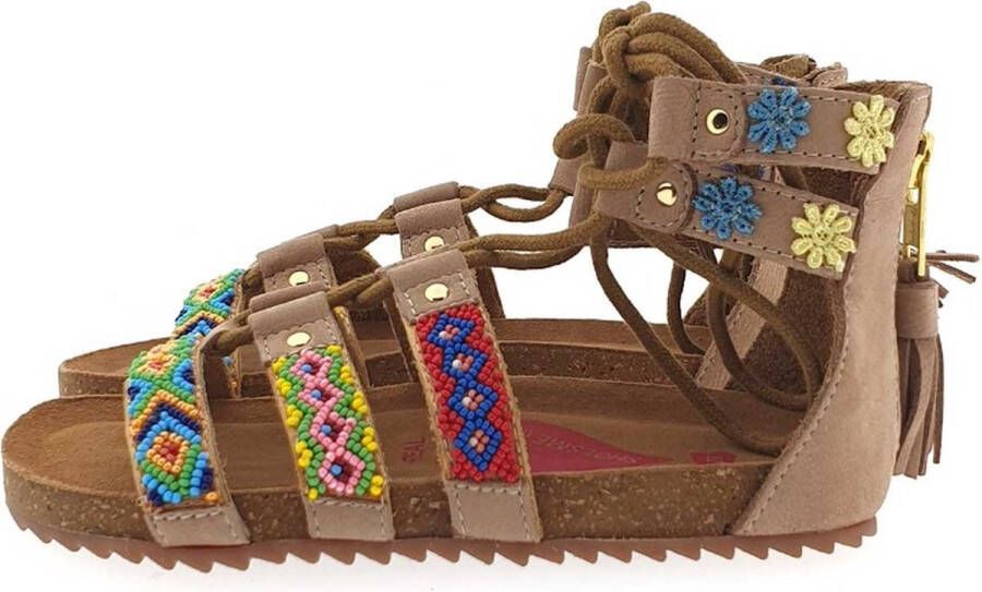 Shoesme leren sandalen met kraaltjes beige Meisjes Leer All over print 26