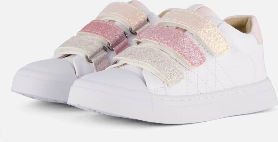 Shoesme Klittenbandschoenen Meisjes white Pink Leer